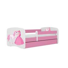 Babydreams pink princess horse bed without drawer, coconut mattress 140/70