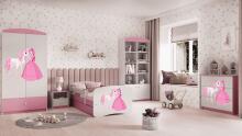 Bed babydreams pink princess horse with drawer with non-flammable mattress 180/80