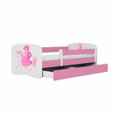 Babydreams pink princess on a horse bed with a drawer, coconut mattress 160/80