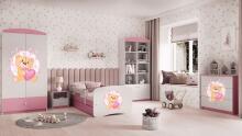 Bed babydreams pink teddybear butterflies with drawer with non-flammable mattress 180/80