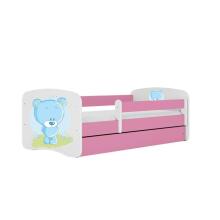 Bed babydreams pink blue teddybear with drawer with non-flammable mattress 180/80
