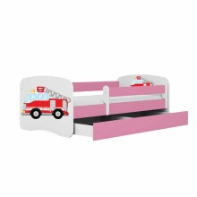 Bed babydreams pink fire brigade with drawer with non-flammable mattress 160/80