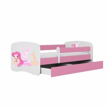 Bed babydreams pink fairy with wings with drawer with non-flammable mattress 180/80