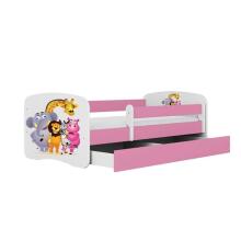 Bed babydreams pink zoo with drawer with non-flammable mattress 160/80