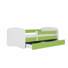 Babydreams green bed without a pattern with a drawer, coconut mattress 160/80