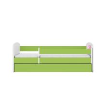 Bed babydreams green princess horse with drawer with non-flammable mattress 140/70