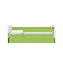Bed babydreams green baby dino with drawer with non-flammable mattress 140/70