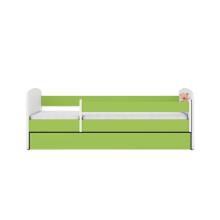 Bed babydreams green teddybear flowers with drawer with non-flammable mattress 160/80