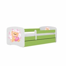 Bed babydreams green teddybear butterflies with drawer with non-flammable mattress 160/80