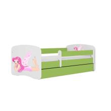 Bed babydreams green fairy with wings with drawer with non-flammable mattress 160/80