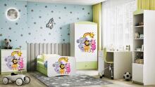 Bed babydreams green zoo with drawer with non-flammable mattress 180/80