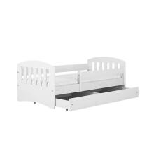 Bed classic 1 white with drawer with non-flammable mattress 160/80