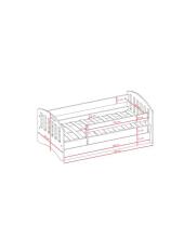 Classic 2 mix gray bed with drawer, unplanned mattress 140/80