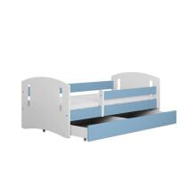Bed classic 2 blue with drawer with non-flammable mattress 180/80