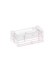 Bed classic 2 green with drawer with non-flammable mattress 180/80
