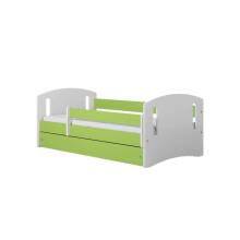 Bed classic 2 green with drawer with non-flammable mattress 160/80