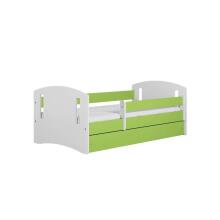 Bed classic 2 green with drawer with non-flammable mattress 160/80