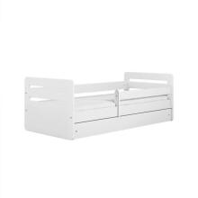 Bed tomi white with drawer with non-flammable mattress 160/80