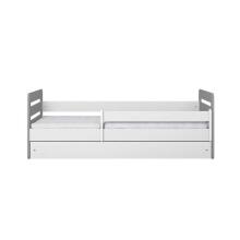 Bed tomi mix grey with drawer with non-flammable mattress 180/80
