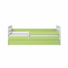Bed tomi green with drawer with non-flammable mattress 160/80