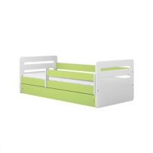 Bed tomi green with drawer with non-flammable mattress 160/80