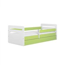 Bed tomi green with drawer with non-flammable mattress 160/80