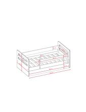 Bed tomi green with drawer with non-flammable mattress 180/80