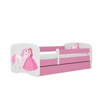Babydreams pink princess horse bed without drawer latex mattress 160/80