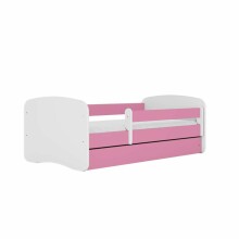 Babydreams pink bed with a drawer, non-flammable mattress 140/70
