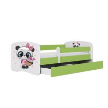 Babydreams green panda bed with drawer, mattress 160/80