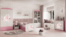 Babydreams pink horse bed with drawer, latex mattress 140/70