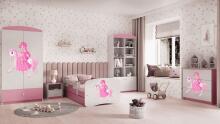 Babydreams bed, pink, princess on a horse, without drawer, coconut mattress, 140/70