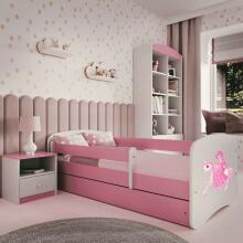 Babydreams bed, pink, princess on a horse, without drawer, coconut mattress, 180/80