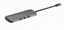 Разветвитель Swissten USB-C 6in1 с 3X USB 3.0 / 1X USB-C Power Delivery / 1X microSD / 1X SD / Алюминиевый корпус