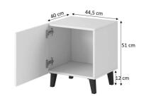 ПАФОС тумба прикроватная 2 шт. 45x40x51 см черный матовый