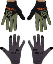 Velo cimdi Rock Machine Race, melns/zaļš/oranžais, izmērs XXL