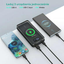 AUKEY PB-WL02i Power Bank 10000mAh bezvadu uzlāde MagSafe MagAir 22.5W 3xUSB melns