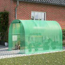 Плёнка для тепличных тоннелей с окнами зелёной москитной сеткой, 2х3х2м