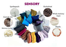 NO ODD Sensory Shapes Art.163975 Bag with 7 shapes, fillings and texture mini pillows