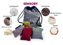 NO ODD Sensory Shapes Art.163975 Bag with 7 shapes, fillings and texture mini pillows