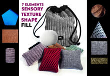 NO ODD Sensory Shapes Art.163975 Bag with 7 shapes, fillings and texture mini pillows