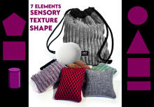 NO ODD Sensory Shapes Art.163975 Bag with 7 shapes, fillings and texture mini pillows