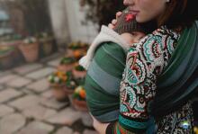 Little Frog Ring Sling Cotton Art.164053 Adamit Слинг - платок с кольцами S размер (для детей до 36 месяцев)