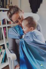 Little Frog Ring Sling Cotton Art.164059 Sapphire Слинг - платок с кольцами S размер (для детей до 36 месяцев)