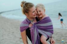 Little Frog Ring Sling Cotton Art.164073 Angelit  Слинг - платок с кольцами S размер (для детей до 36 месяцев)