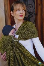 Little Frog Ring Sling Cotton Art.164076 Golden Cube Слинг - платок с кольцами S размер (для детей до 36 месяцев)