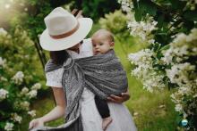 Little Frog Ring Sling Cotton Art.164079 Mossy Cube Слинг - платок с кольцами S размер (для детей до 36 месяцев)