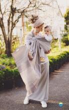 Little Frog Ring Sling Cotton Art.164093 Quartz Слинг - платок с кольцами M размер (для детей до 36 месяцев)