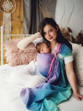 Little Frog Ring Sling Cotton Art.164101 Zircon Слинг - платок с кольцами M размер (для детей до 36 месяцев)