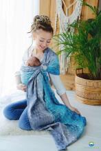Little Frog Ring Sling Cotton Art.164111 Navy Illusion  Слинг - платок с кольцами M размер (для детей до 36 месяцев)